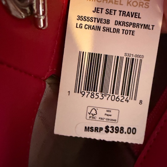 Michael Kors Vibrant Pink and Cream Shoulder Bag - Picture 4 of 5